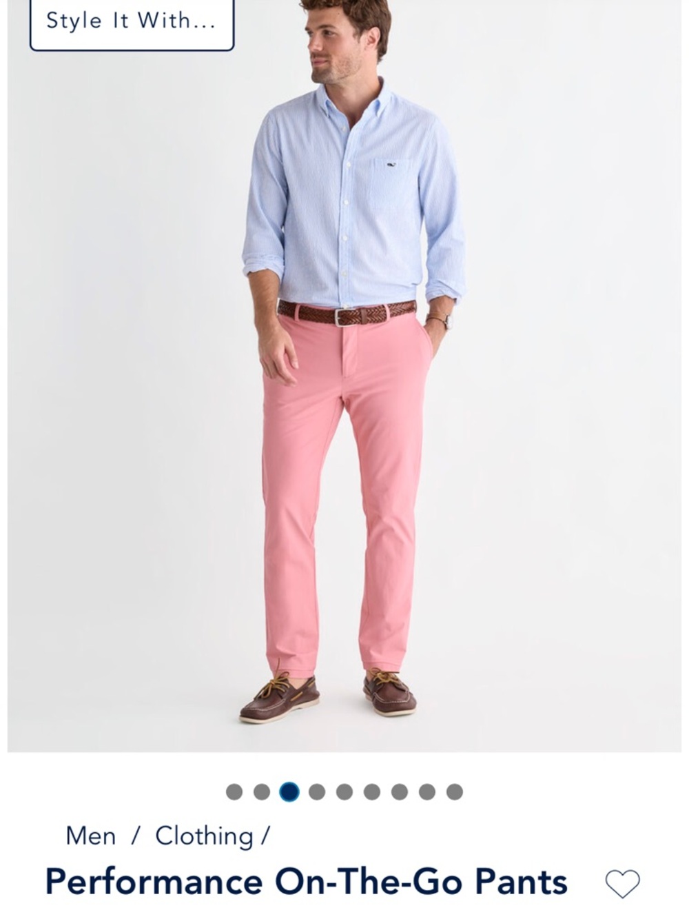 Vineyard Vines Men’s Pink Performance On-The-Go Chinos